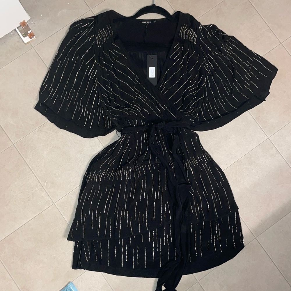 Love Sam dress size extra small. Silver beading details all over.